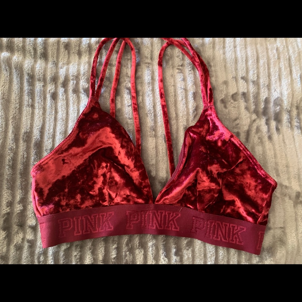 Red velvet triangle bralette